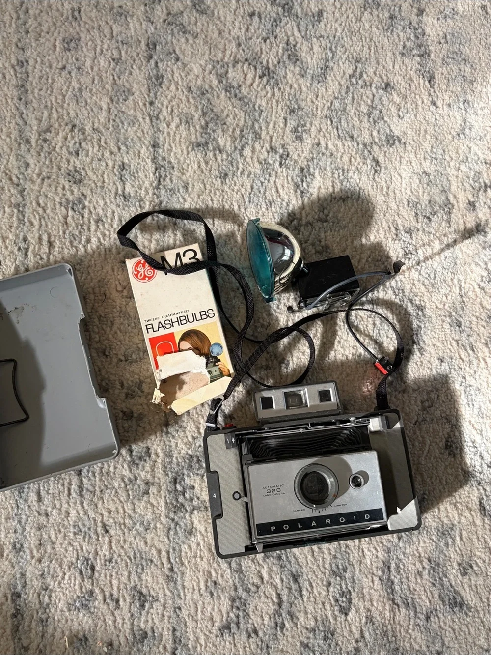 Polaroid 320 Automatic Land Camera in Silver and Black